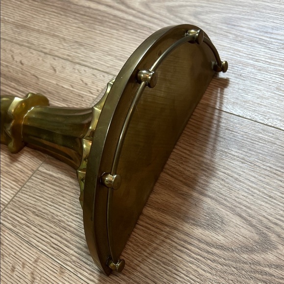 Vintage Brass Wall Shelves Set of 2 MCM Hollywood Regency Gold Tone Shelf - Picture 3 of 10